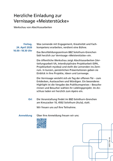 Flyer Seite 2: Ein dunkle Bühne mit Blick auf die Zuschauer.