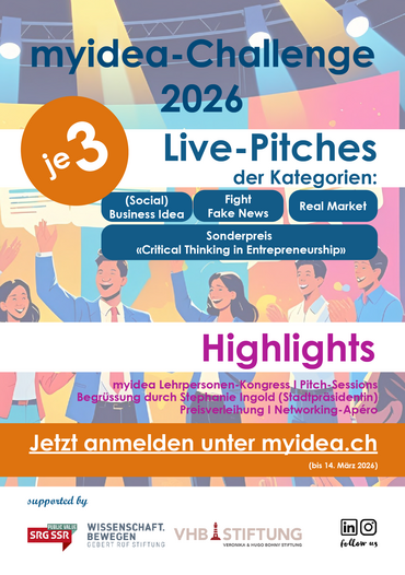 Plakat mit Einladung für myidea 2026.